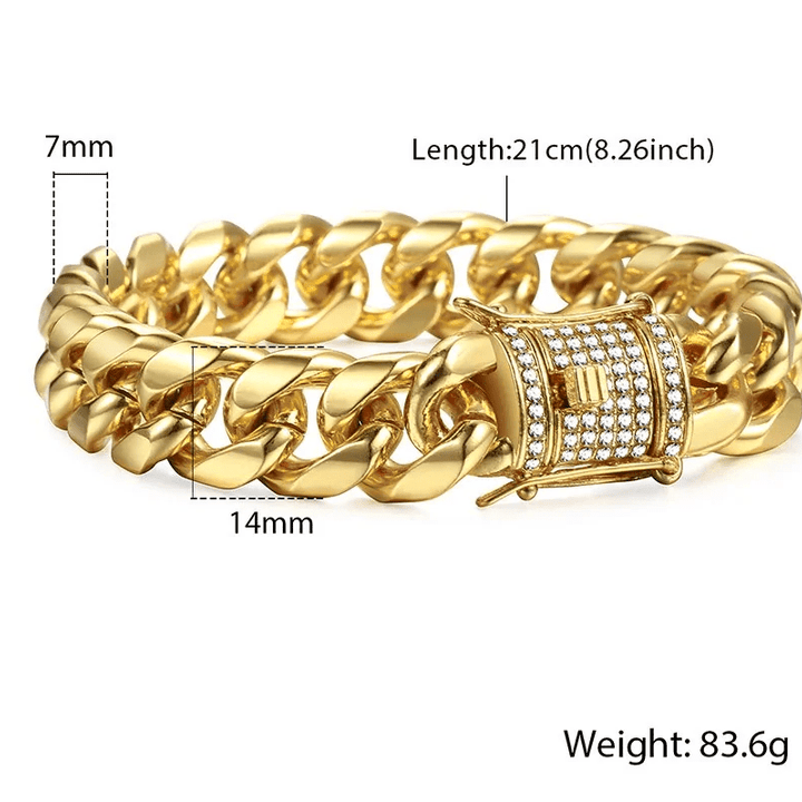 Pllakashop™ Miami Gold Curb Cuban Bracelet - Pllaka Shop#